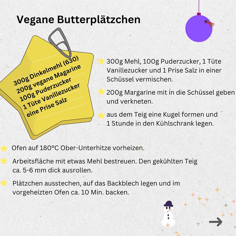 Rezept für vegane Butterplätzchen.
