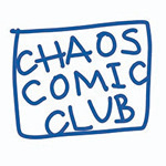 Logo des „Chaos Comic Club“ in blauer Schrift.