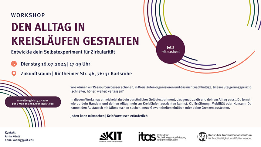 Poster zum Workshop "Alltag in Kreisläufen gestalten"