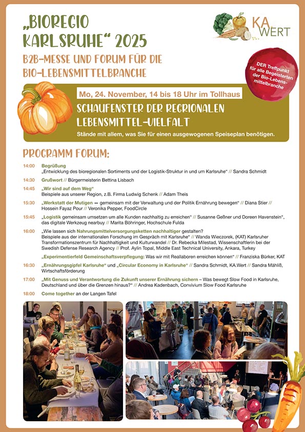 Programm zur BioRegio 2025 in Karlsruhe.