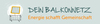 Illustration eines Balkons mit Solarpanel und der Schriftzug „DEIN BALKONNETZ Energie schafft Gemeinschaft“.
